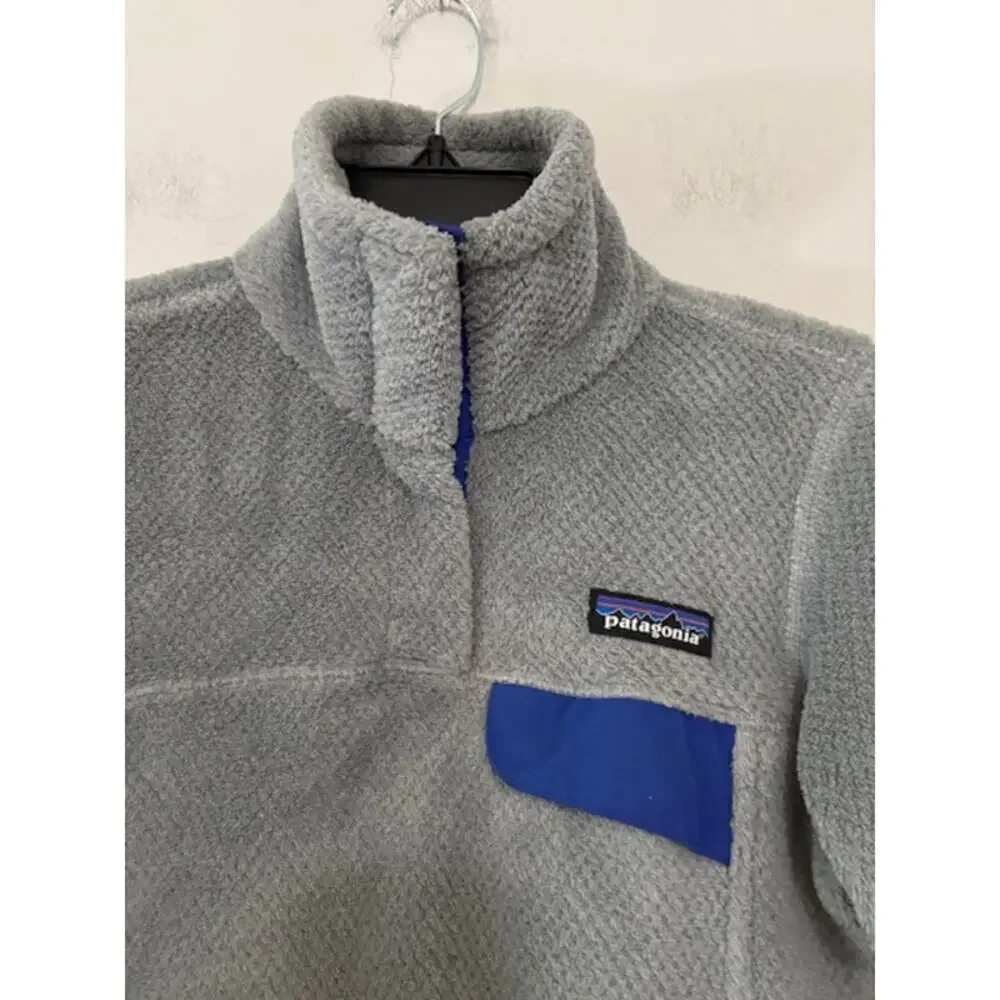 Patagonia Synchilla T-Snap Fleece Pullover Jacket Gray Purple Womens XXS